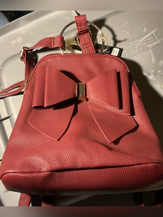 like dreams Handbags - Women's Maroon/ Merlot Faux Leather Backpack With Bow